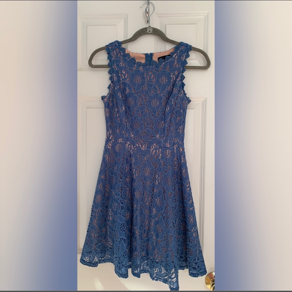 City Studio Light Blue Lace Dress